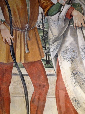 Kapelle San Rocco in Seggiano mit Olivenbumen